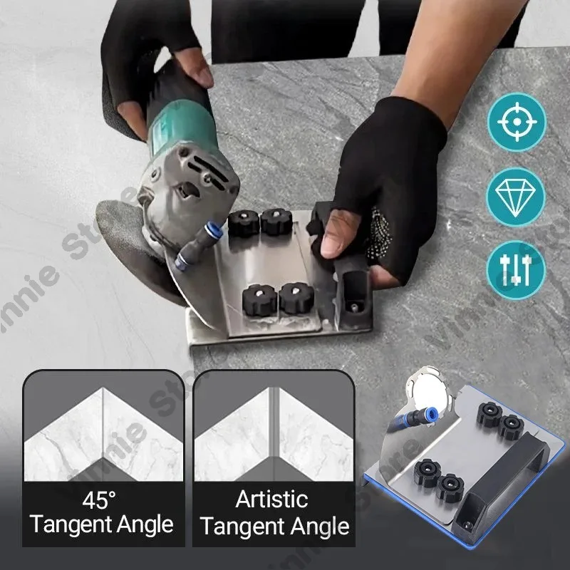 

Подставка для угловой шлифовальной машины для плитки 45 ° Инструмент для снятия фаски, фаскосниматель для плитки, фиксированный держатель для угловой шлифовальной машины