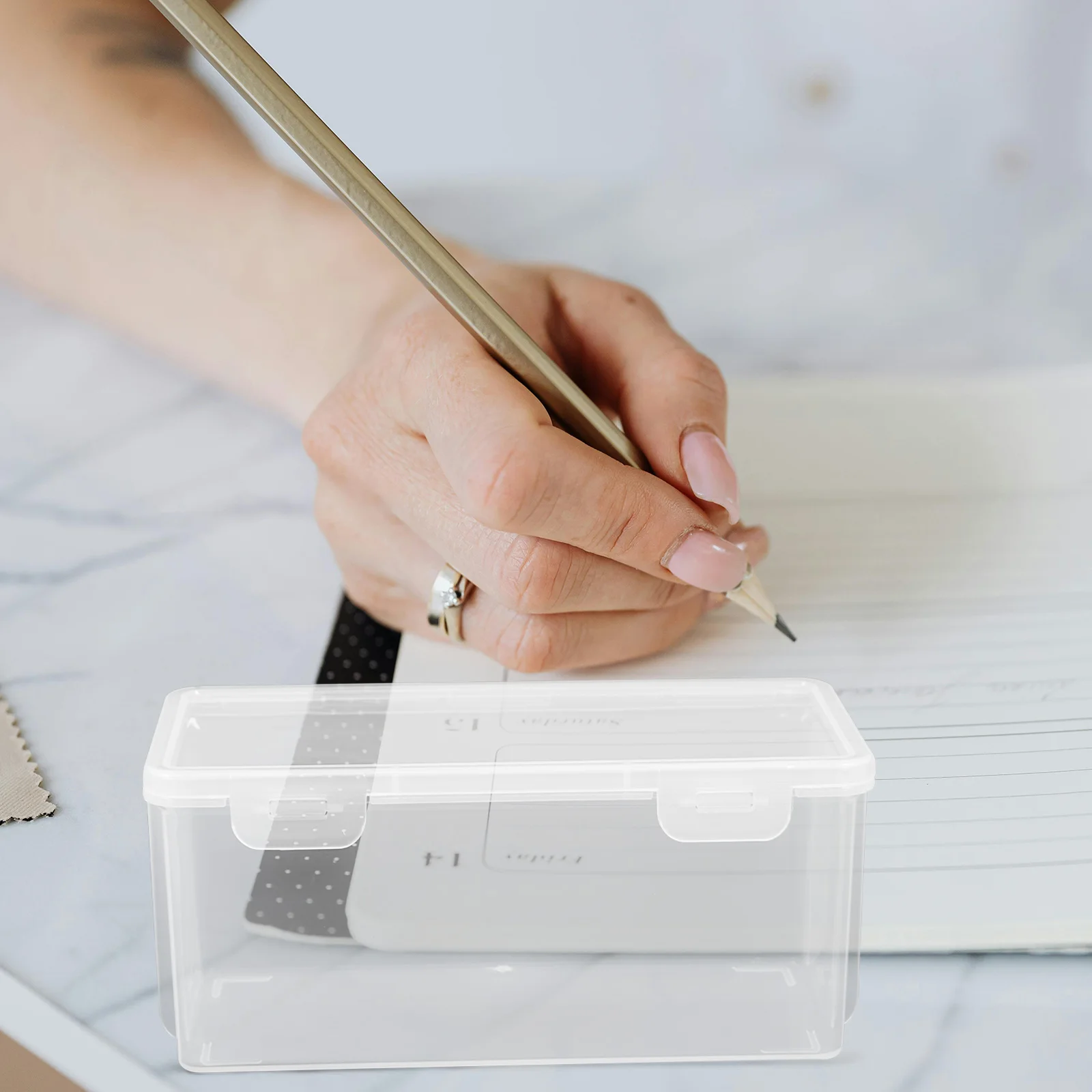 

3pcs Clear Large Capacity Plastic Pencil Boxes Transparent Lid Multifunctional Office School Craft Supplies Snap-Lid Container