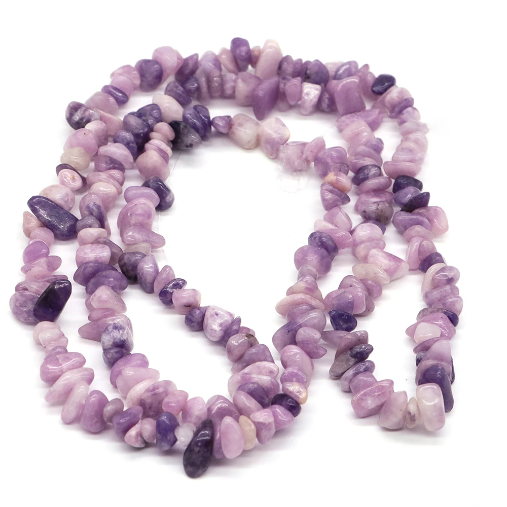 5-8mm Natural Irregular Lilac Lepidolite Stone Beads Gravel Chips Loose Spacer Beads for Jewelry Making DIY Bracelet Necklace view 3