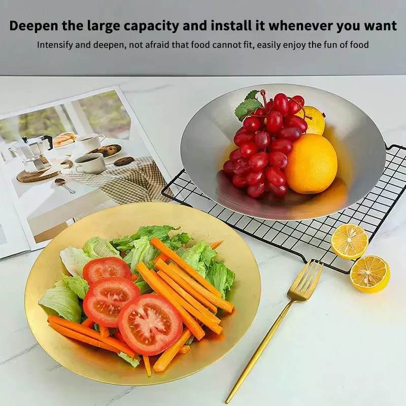 23cm 27cm Stainless Steel Bowl for Salad Pasta Fruit Modern Kitchen Serving Dish Multipurpose Use