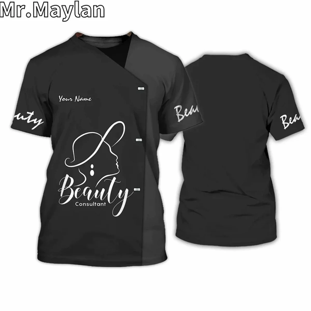 3D Printed Beauty Consultant T shirt Men Women Custom Beauty Care Black Uniform Gifts For Consultant Casual Summer Unisex Tops