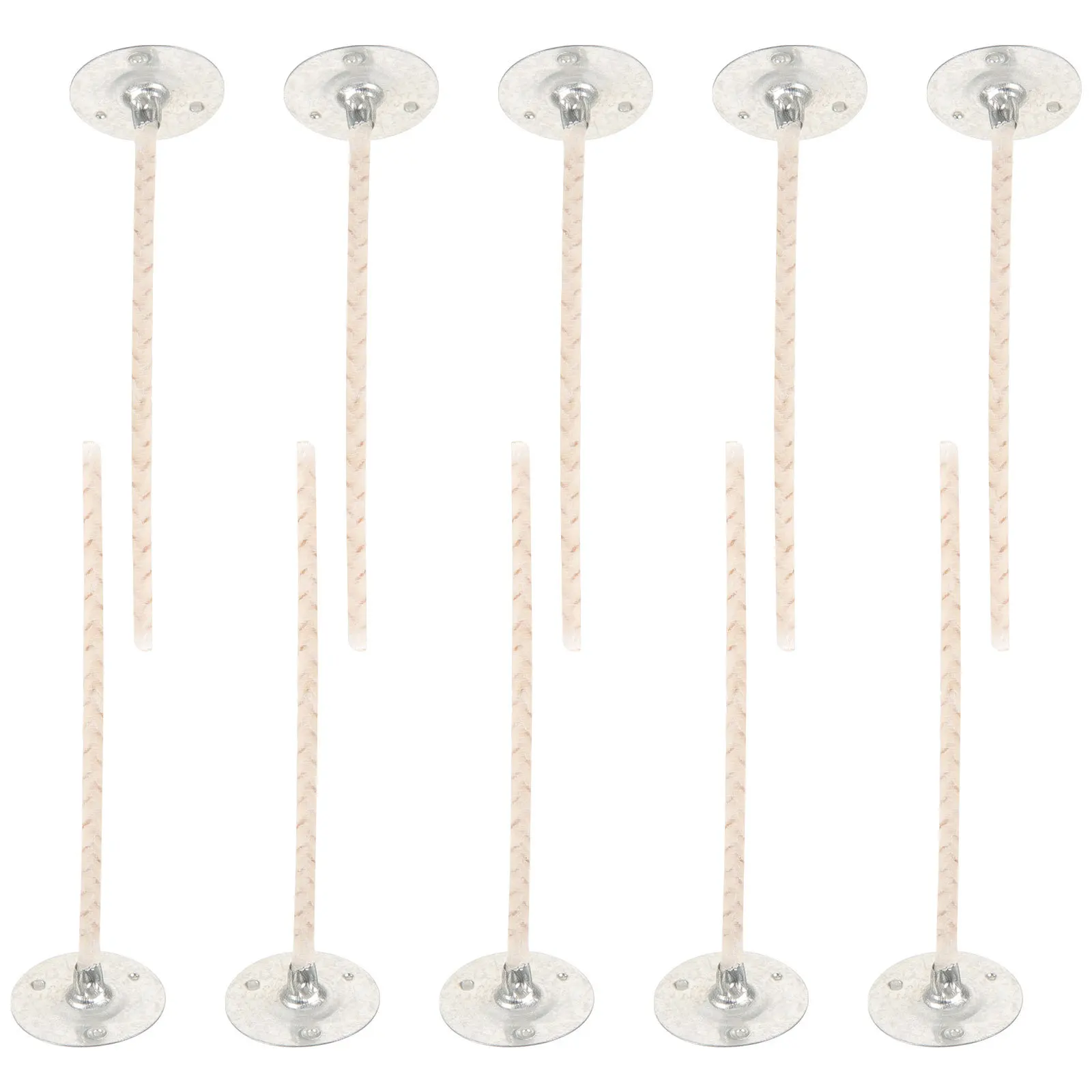 

10 pcs Metal Base Compatible With Paraffin Soy Wax Reusable Long Burning Smooth Wick Replacement Easy Use Durable Diy Scented