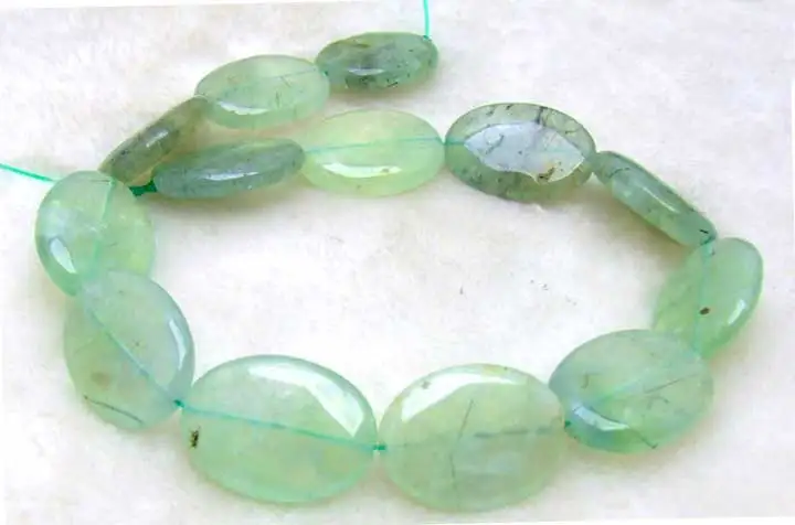 

Qingmos 22*30mm Oval Natural Prehnite Green Garnet Loose beads for Jewelry Making DIY Necklace Bracelet Earring Strands 15"