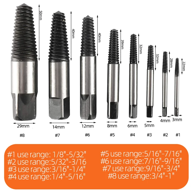 AMR Cutting head screw extractor tool for removing broken screws multi specification combination set