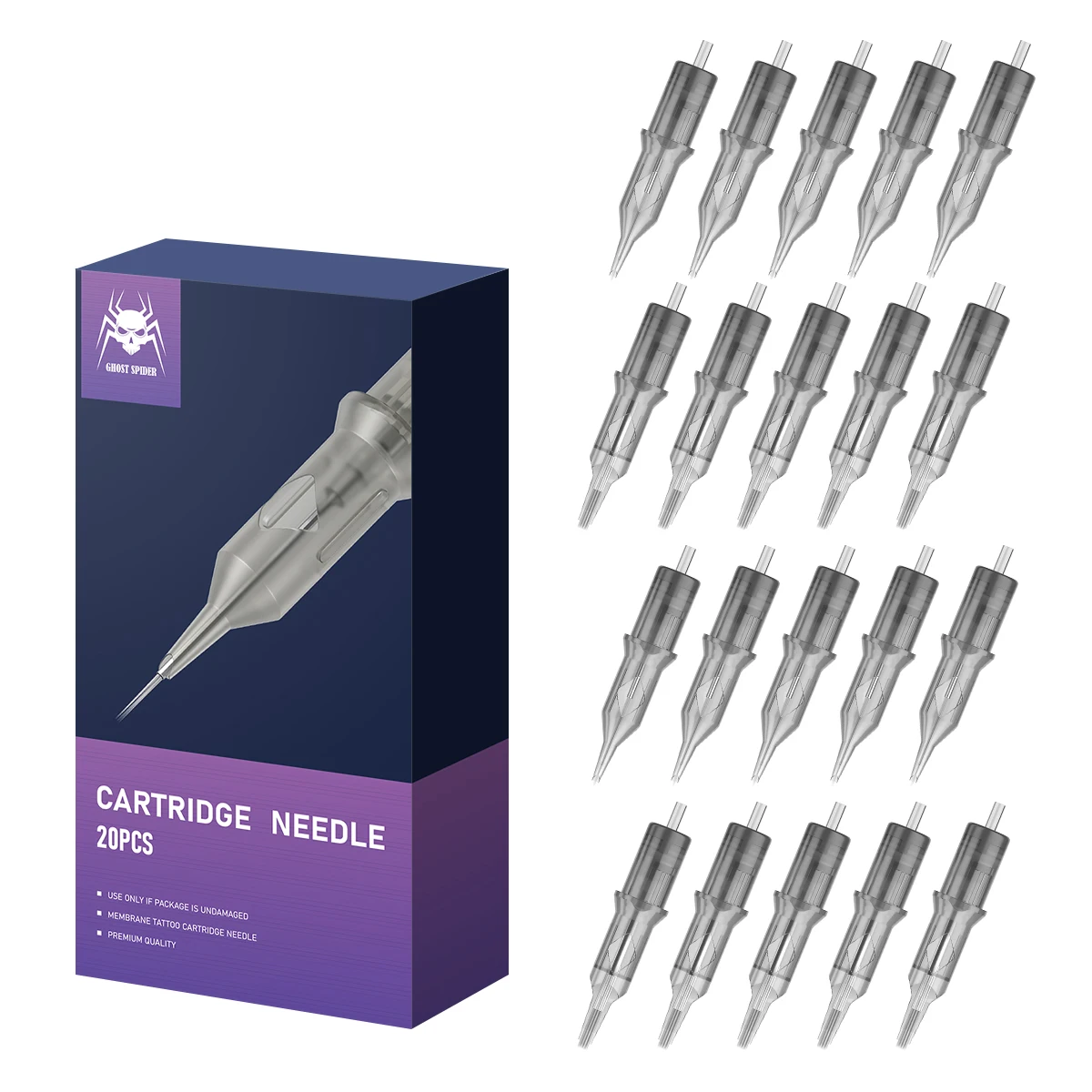 

20PCS/box 0.3MM Tattoo Needles RL RM M1 Round Liner ＆ Magnum Safety Cartridge Needle For Tattoo Pen Machines Gun Supply