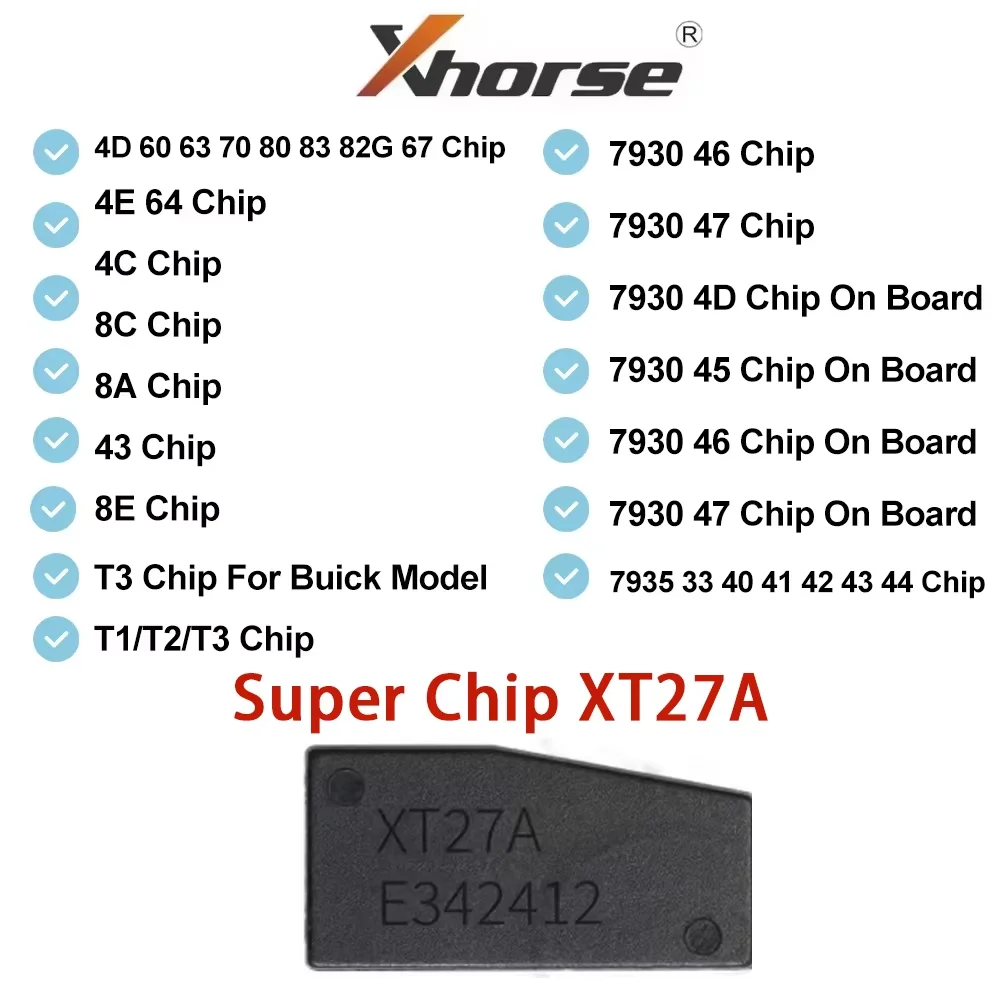 YOCASTY Xhorse XT27A Super Chip Transponder Key For ID46/40/43/4D/8C/8A/T3/47 Compatible For VVDI2 VVDI Mini Key Tool