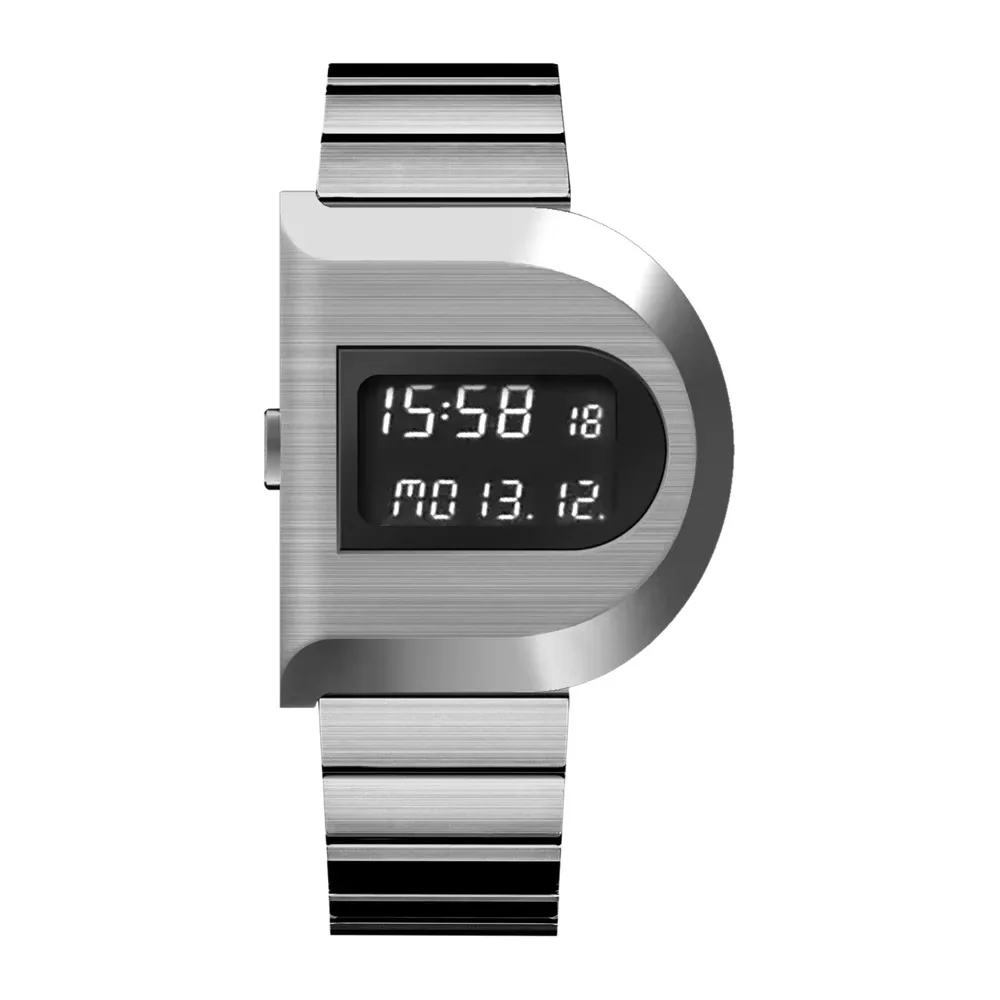 

Men's Watch Luxury Night Light Watch Business Waterproof Stainless Steel Strap LCD Digital Display Movement Boy Clock