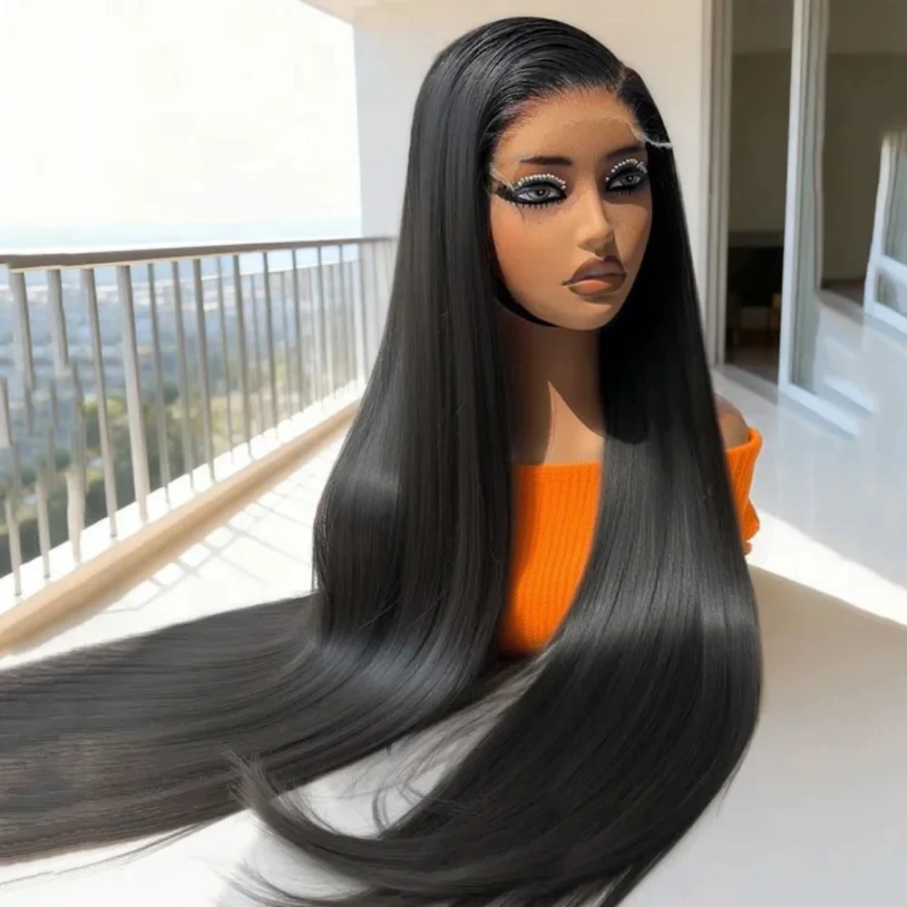 250% Dichtheid Bone Straight Haarwerk van Echt Haar 13x6 HD Transparante Lace Frontal Pruiken Braziliaans Remy Pre Plucked 13x4 Haarwerk van Echt Haar - afbeelding 2