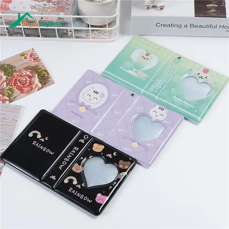 New 3 inch Photocard Holder Hollow Love Heart Kpop Album Collect Book 40 pockets Idol Cards Sleeves Stationary Tool фотоальбом