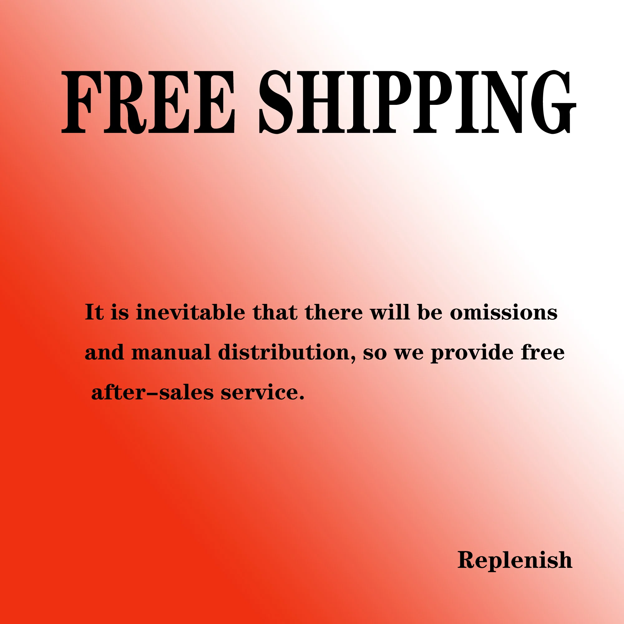 

Make Up the Freight, and Reissue the Missing Parts. If Purchased Separately, It Will Not Be Shipped to You