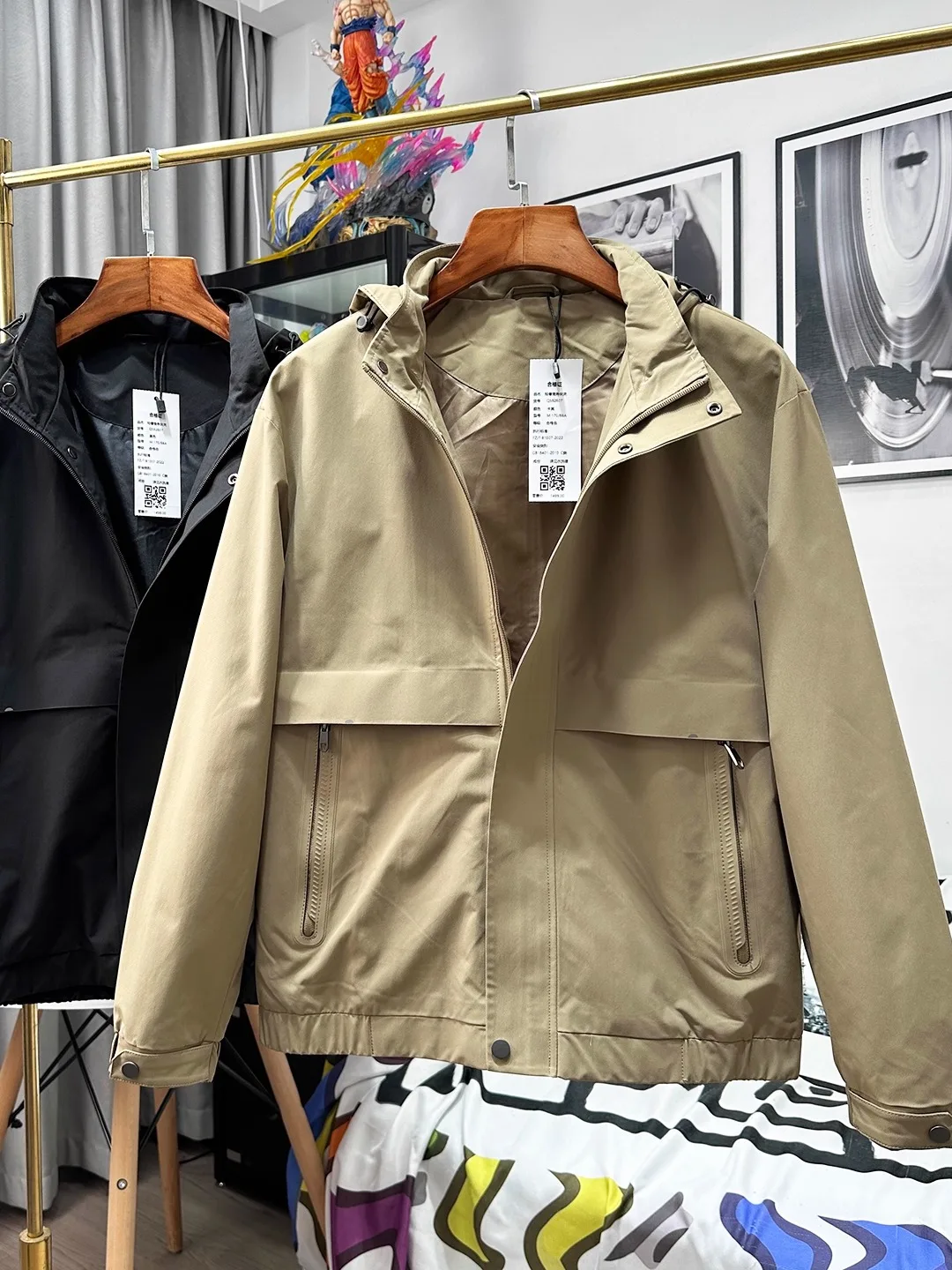 

Высококачественная текстура Busin для поездок на работу, мужская куртка со съемной шляпой, водонепроницаемая, повседневная, из полиэфирного волокна, Long Sve