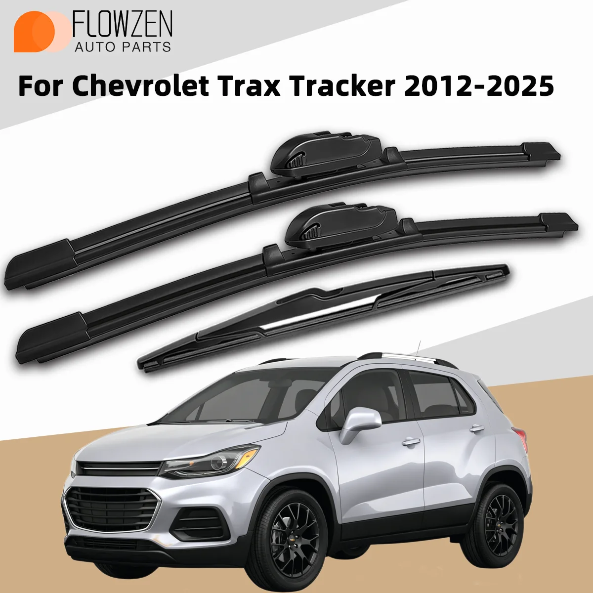 

3PCS Front Rear Wiper Blades Fit For Chevrolet Trax Tracker 2012-2025 Car Premium Quiet Streak-Free Durable Auto Spare Part 2024