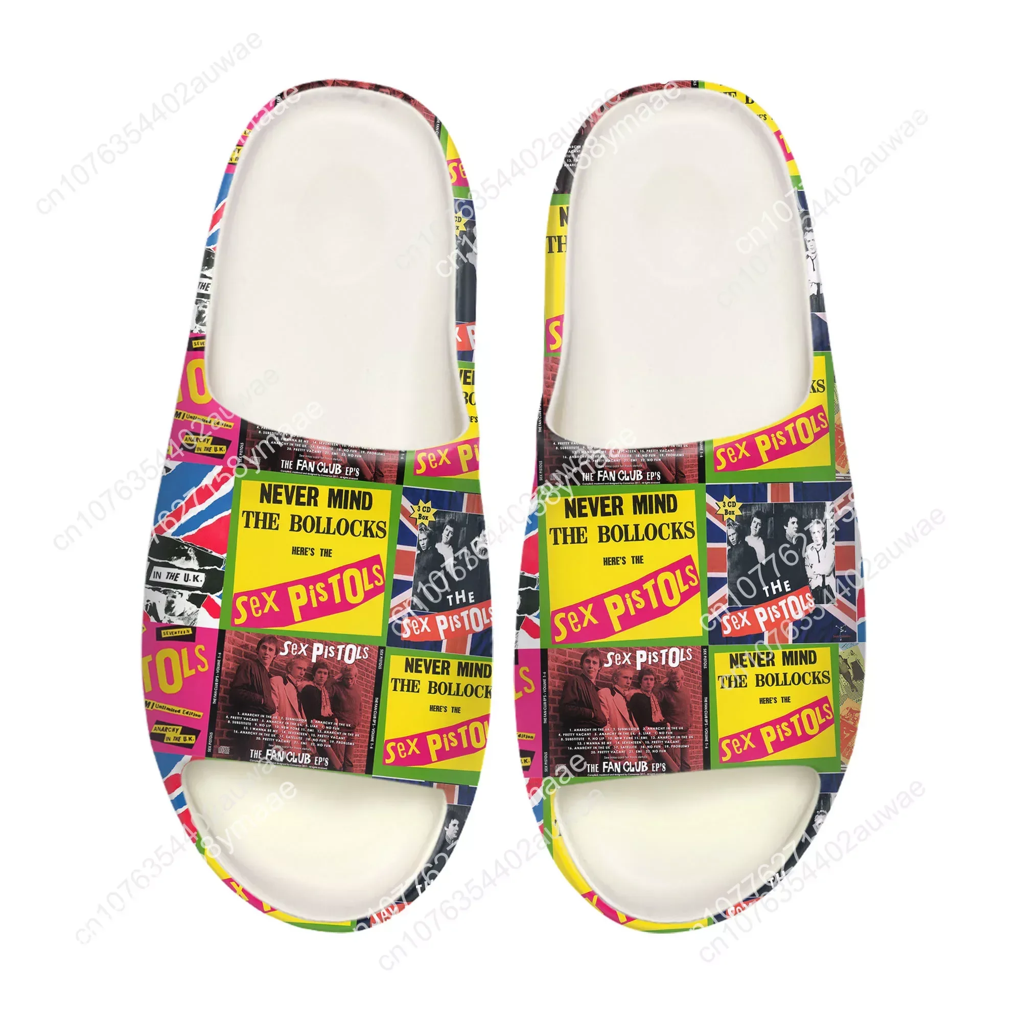 Sex Pistols Band Soft Sole Sllipers Home Clogs Step on Water Shoes Mens Womens Teenager Customize Bathroom Beach on Shit Sandals