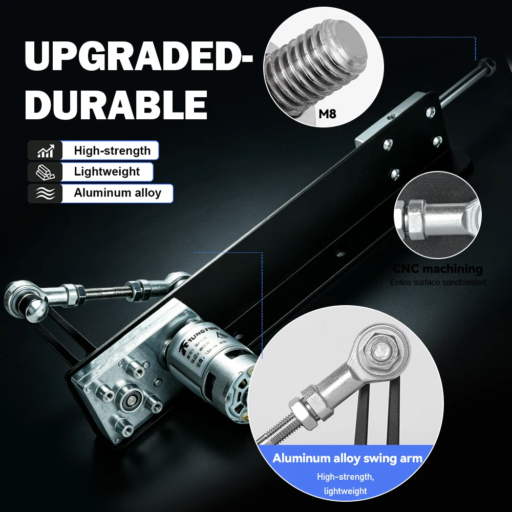 TUNGFULL DC24V Reciprocating Cycle Linear Actuator 6-20cm Stroke Telescopic Motor Speed 775 Motor Push Rodfor DIY