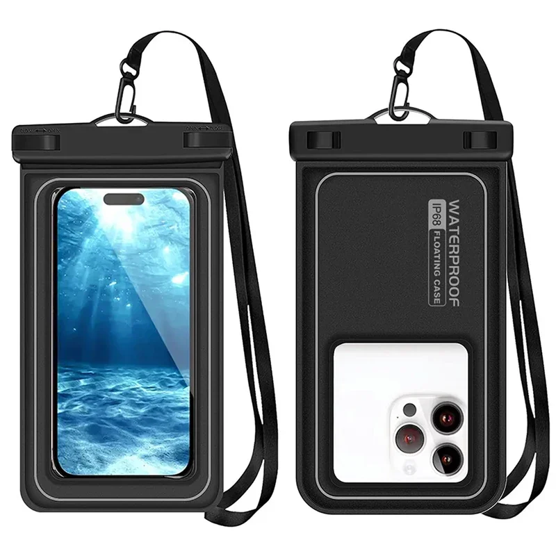 Waterproof Phone Bag 7.5 inch Universal Touch Screen Swimming Surfing Storage Pouch with Detachable Strap Phone Protection Bags