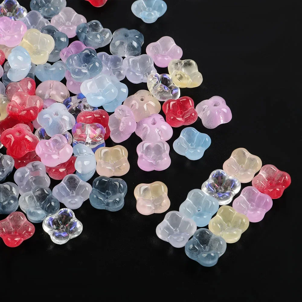 

10mm AB Clear Czech Lampwork Crystal Plum Flower Shape Glass Spacer Bead For Jewelry Making Diy Needlework Bracelet