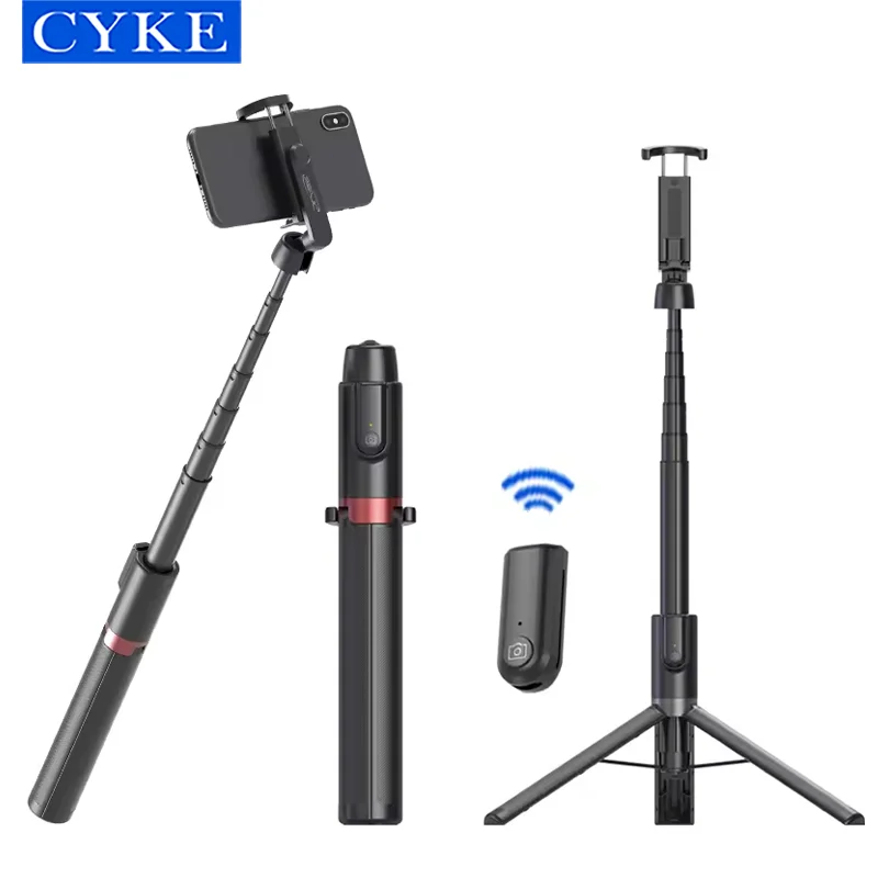 CYKE mini Video Recording Selfie Stick Desktop Tripod 3 In 1 Portable Telescopic Bluetooth Selfie Stick Stand 130m AB403