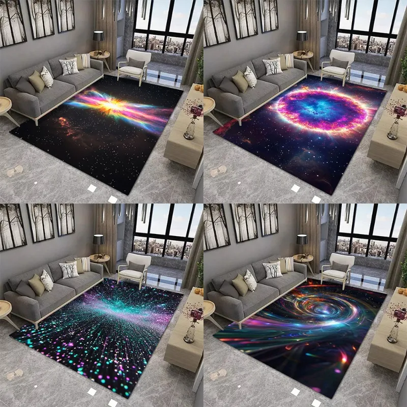 سجادة ذات مساحة كبيرة مطبوعة من Dreamy Universe سجادة مقاومة للاهتراء غير قابلة للانزلاق لغرفة المعيشة وغرفة النوم وأرضية ناعمة سهلة التنظيف