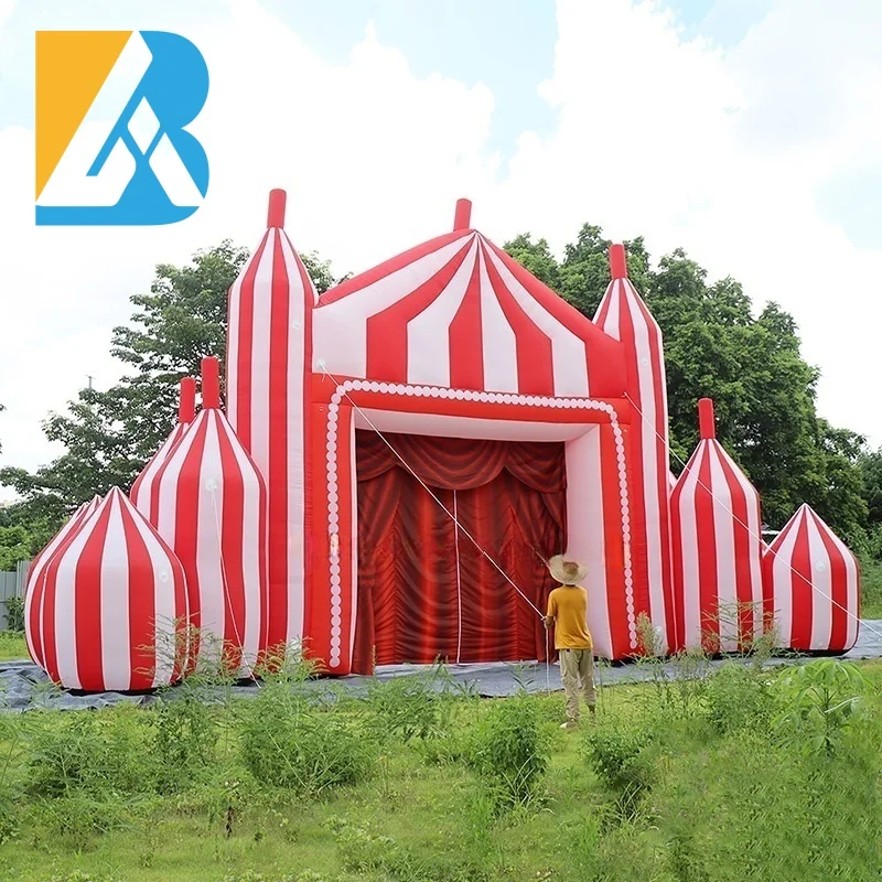 

Custom Built Huge Inflatable Circus Theme Backdrop Design for Grand Reception Stage Decoration Toy