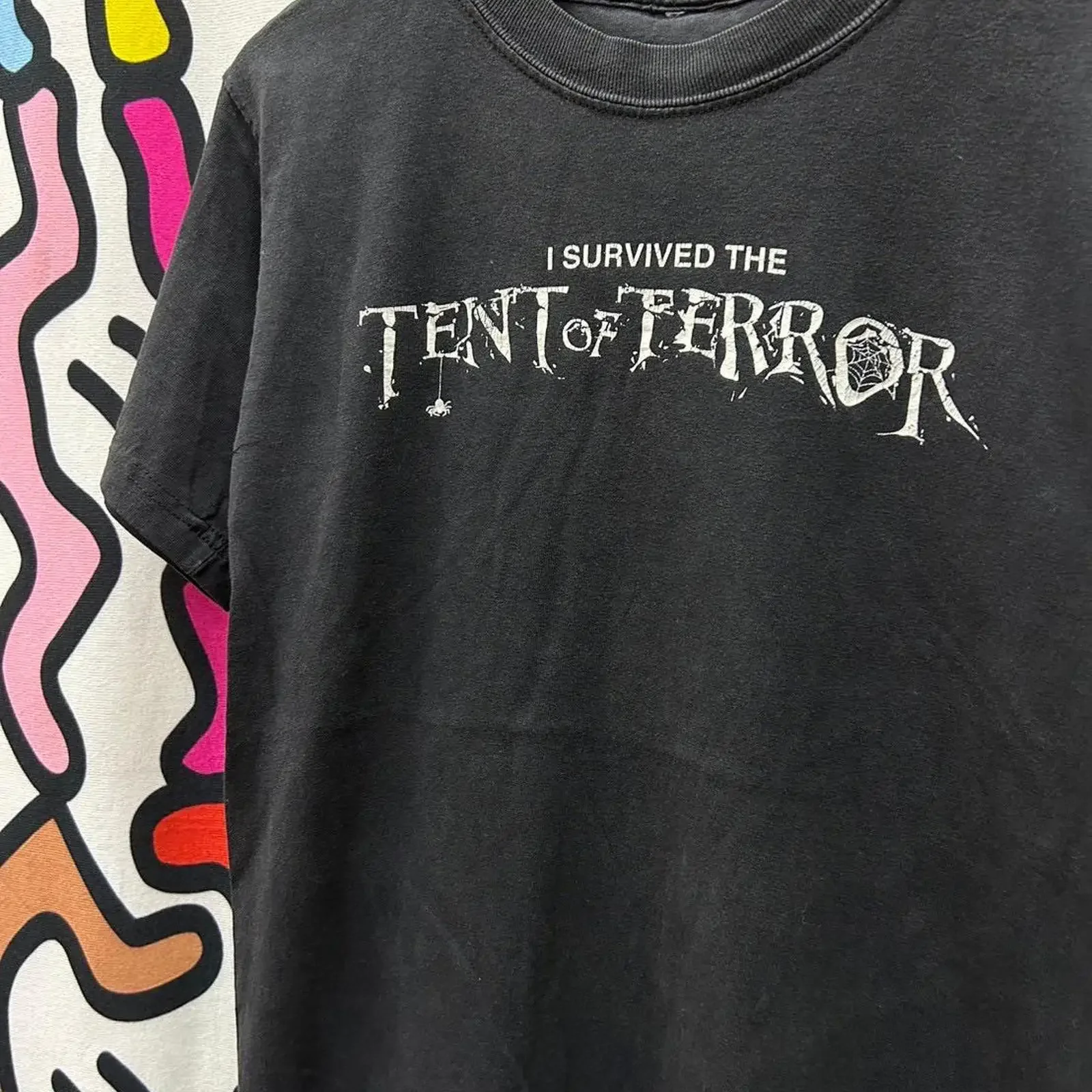 Vintage 2000s Tent of Terror Shake Speare Art T Shirt size S vintage Washed Casual designer clothes homme Stylish Stretched
