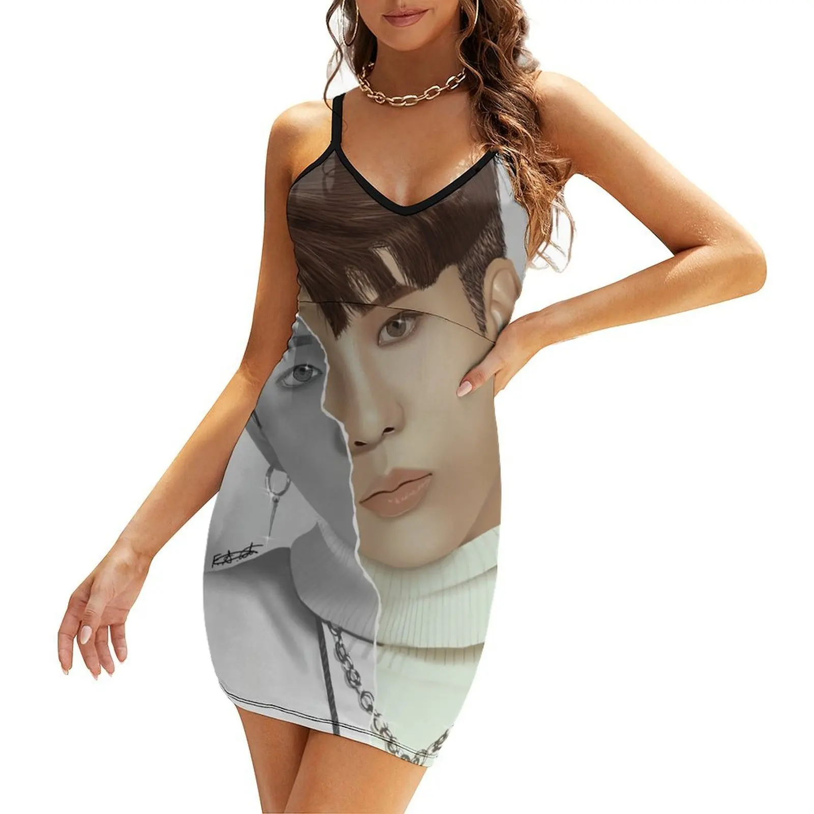 

ATEEZ Jongho Sling Dress dresses korean style dress for women summer party dress women elegant luxury woman