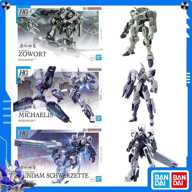 

Original Bandai 1/144 HG Gundam Schwarzette Zowort Michaelis The Witch From Mercury Anime Action Assembly Model Collect Ornament