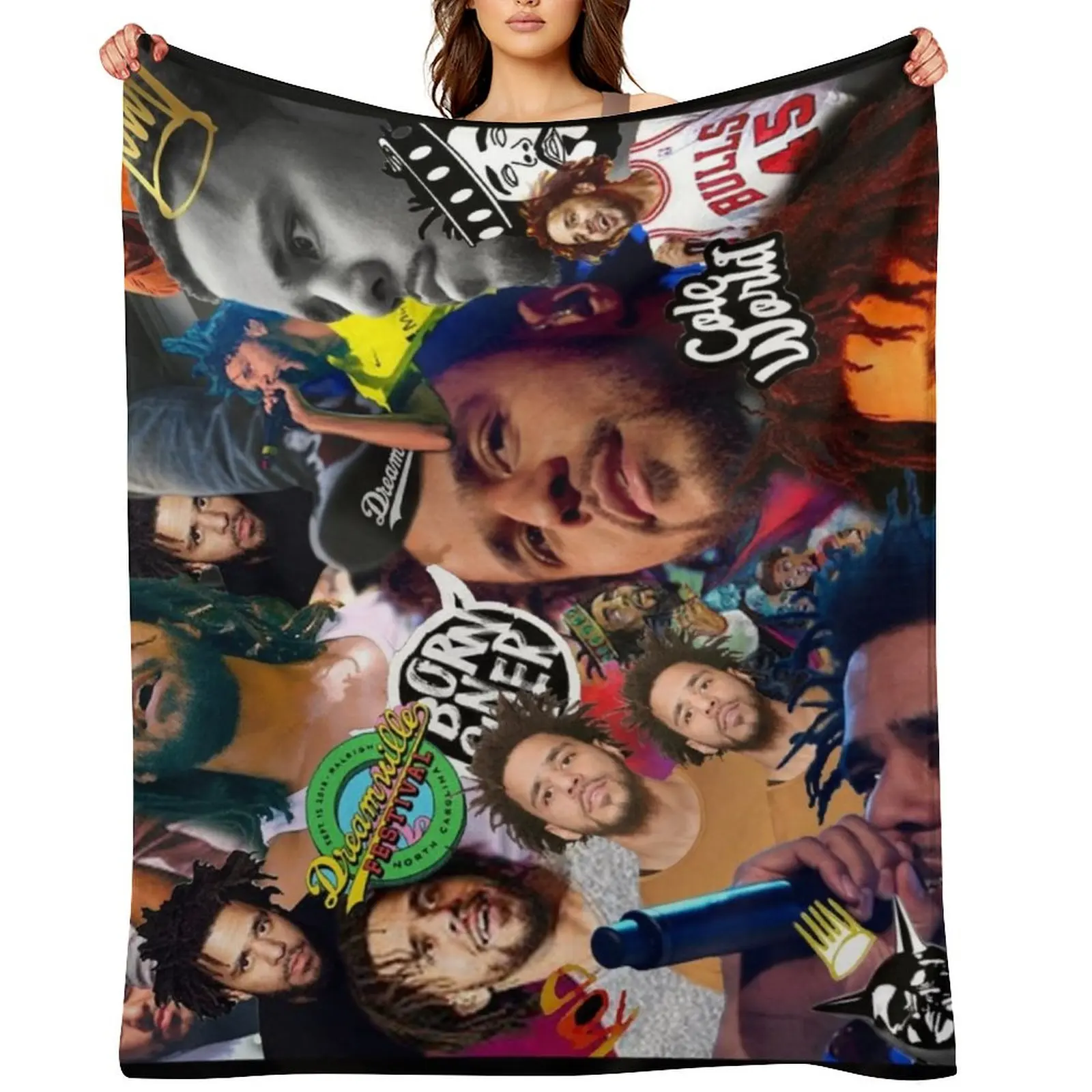 

J Cole Collage Throw Blanket Shaggy Sofa Throw Beautifuls Sofa Blankets