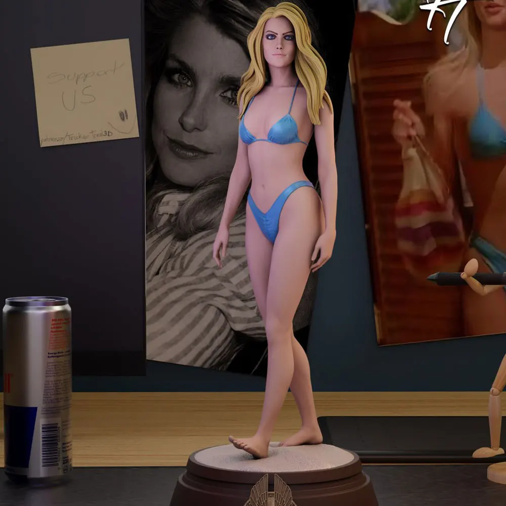 1/24  75mm Sexy Girl Resin Model Kits GK Miniature 3D Printed Gray Model Figurine DIY Doll Model Unassembled And Unpainted