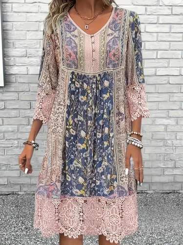 Vestido elegante de moda para mujer, vestido informal holgado, vestido estampado para mujer, nuevo temperamento