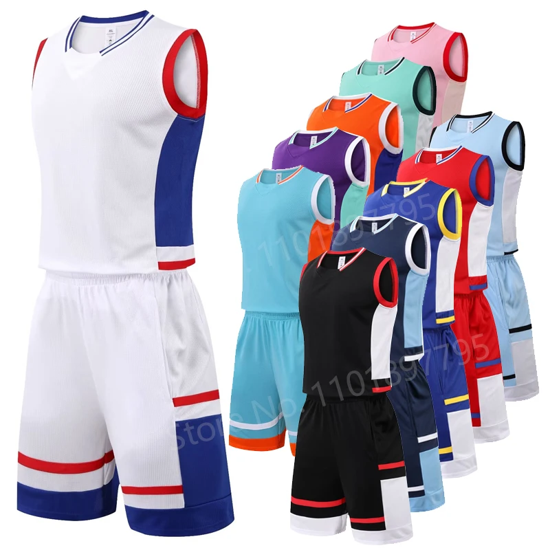 Adult Basketball Uniforms Jersey Sets Men Basketball shorts shooting sleeveless shirt kits Sports clothing Breathable Youth