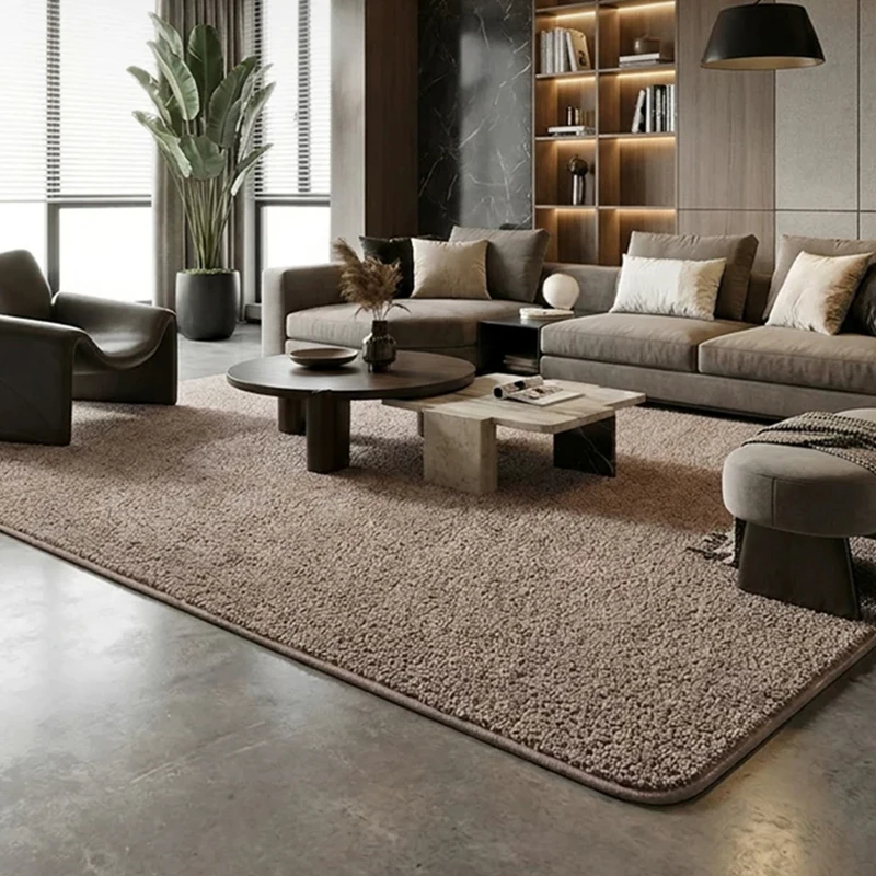 Thick Wool Living Room Carpet Handmade Large Floor Rug Soft Customize Solid Color Simple Home Rugs Carpet Modern Sofa Bedside