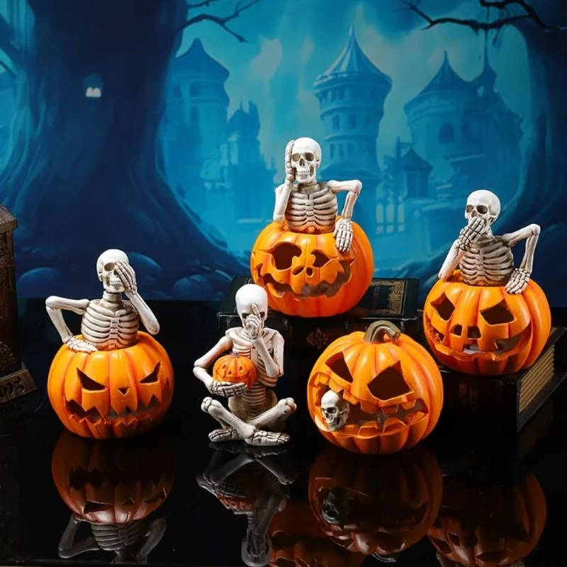 Halloween Skelett Kürbis Silikon Kerze Formen Halloween Dekoration Geist Kürbis Handwerk Gips Süßigkeiten Herstellung Seife Form