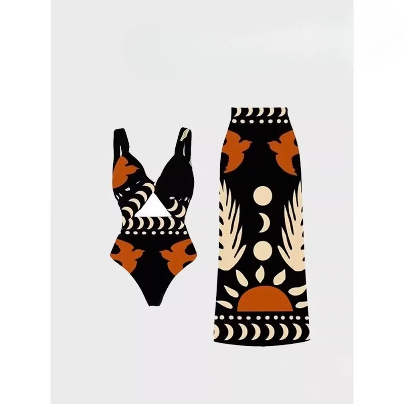 

Premium Vintage Shoulder Sexy Bikini Spa Vacation Split Swimsuit Trousers