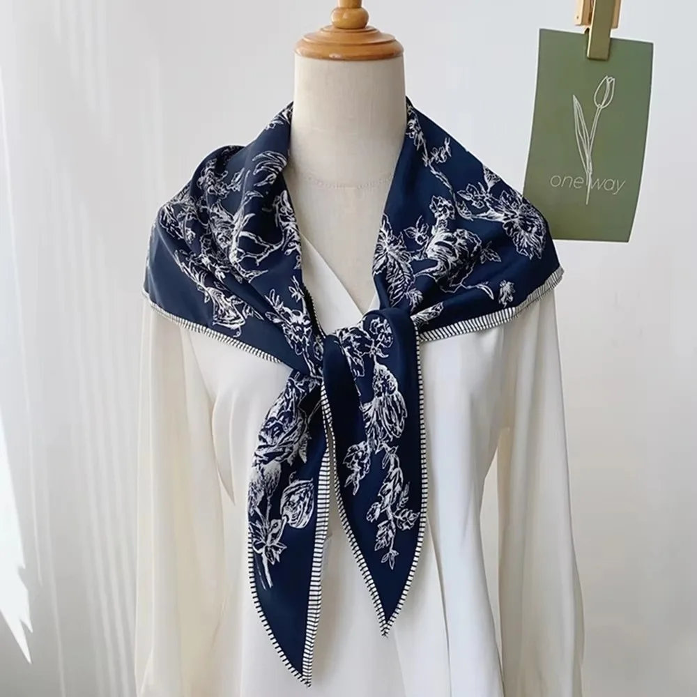 Fashion Multi-functional Triangular Scarf Matching Pants Silk Satin Waist Belt Decorative Headscarf
