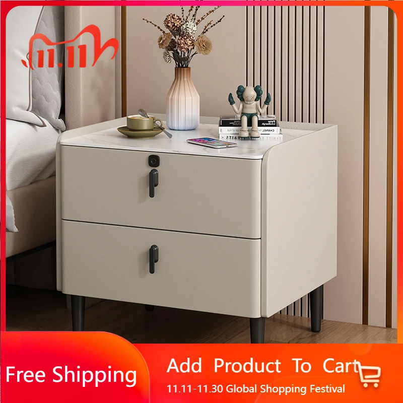

Cabinets Bedroom Nightstand Mobile Living Room Drawers Luxury Storage Low Bedside Table Organizer Criado Mudo Hotel Furniture