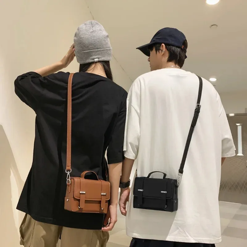 

Minimalist Men's Shoulder Bag Fashionable Male PU Leather Crossbody Bags Small Flip Style Messenger Bag for Men Designer Handbag