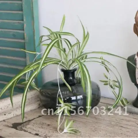 1Pc Artificial Spider Plant Chlorophytum Comosum Faux Greenery Home Hotel Decor