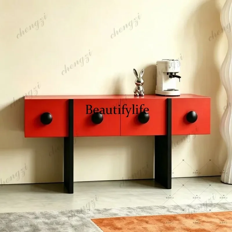 DD  Minimalist Paint Porch Table Desk Counter Color Matching Cabinet Matte Bucket Cabinet Round Handle Cabinet