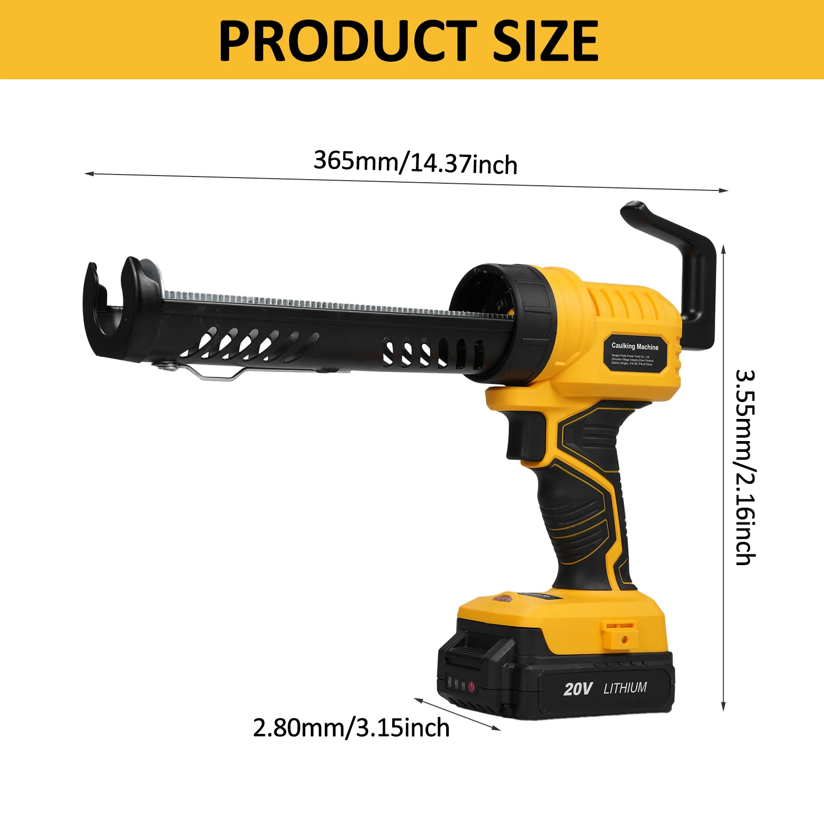 

Cordless Caulking Machine 20V Hand-held Cordless Electric Caulking Machine Kit Equipped