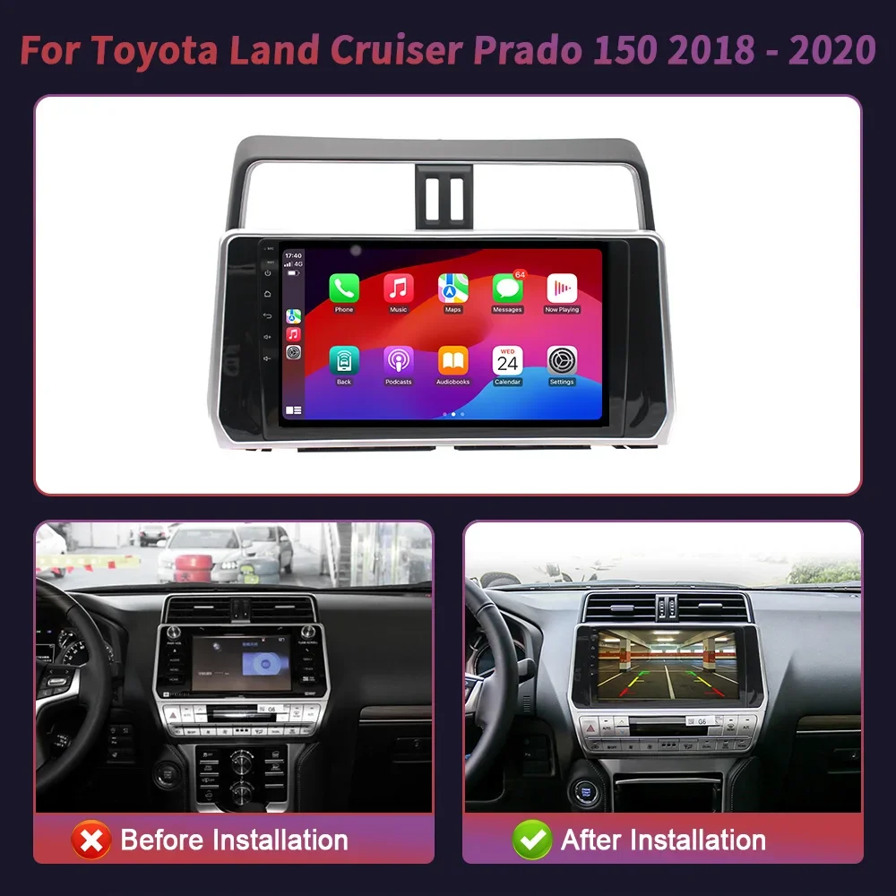 Android13.0 CarPlay Auto GPS di Navigazione 5G LTE WiFi DSP Stereo Autoradio Per Toyota Land Cruiser Prado 150 2018 - 2020 unità principale