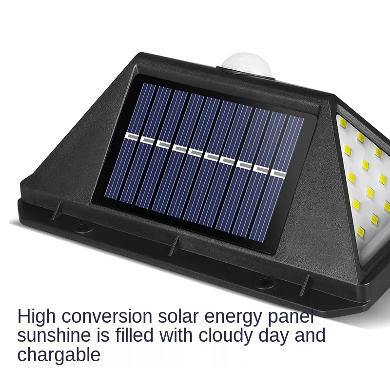 LED Solar Motion Sensor Lights Outdoor Wide Angle Lighting, IP67 Waterproof Wireless Security Solar Powered Flood Lights Outside