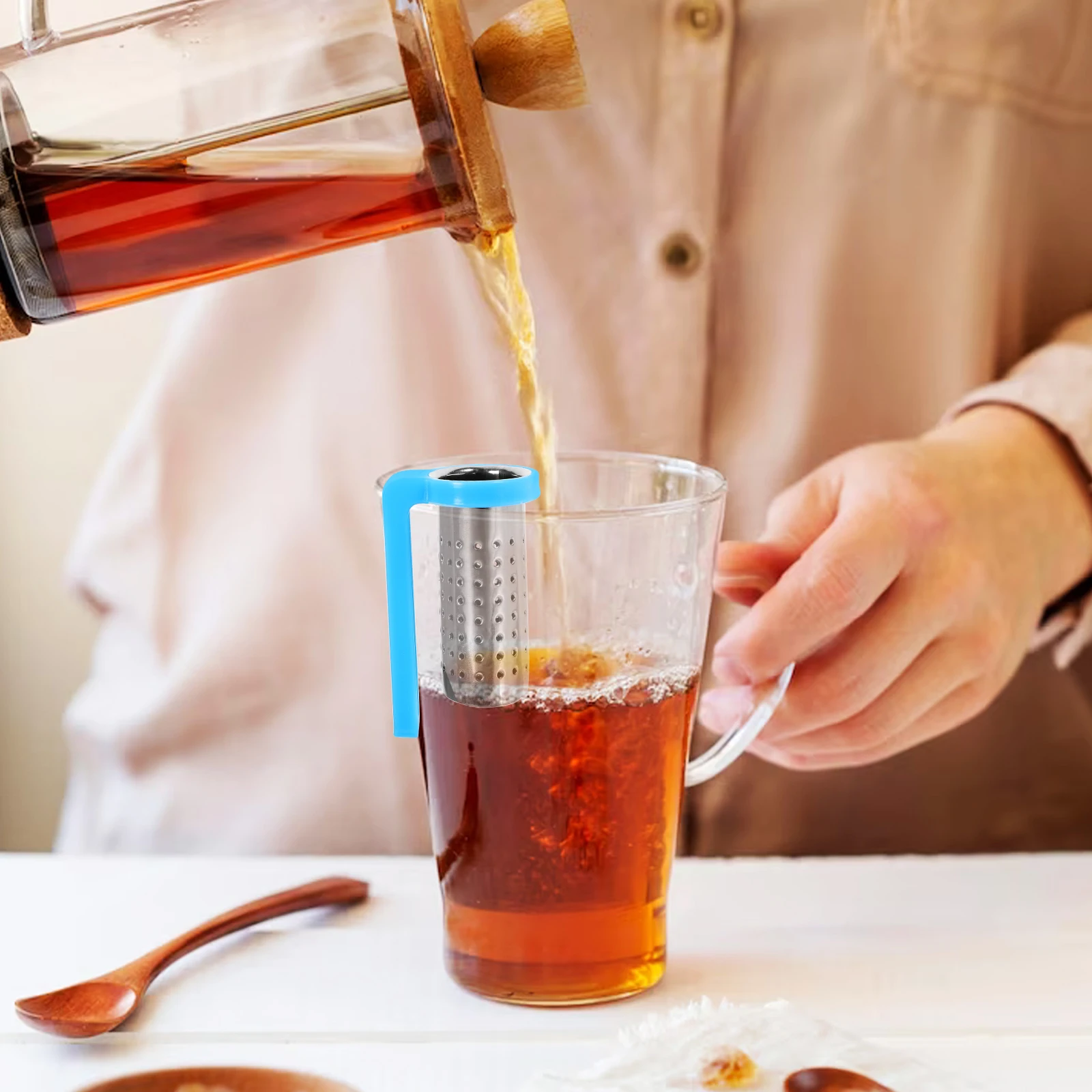 

Premium Stainless Steel Tea Infuser Loose Leaf Strainer Fine Mesh Design Easy to Use and Clean for Tea Soup Spices