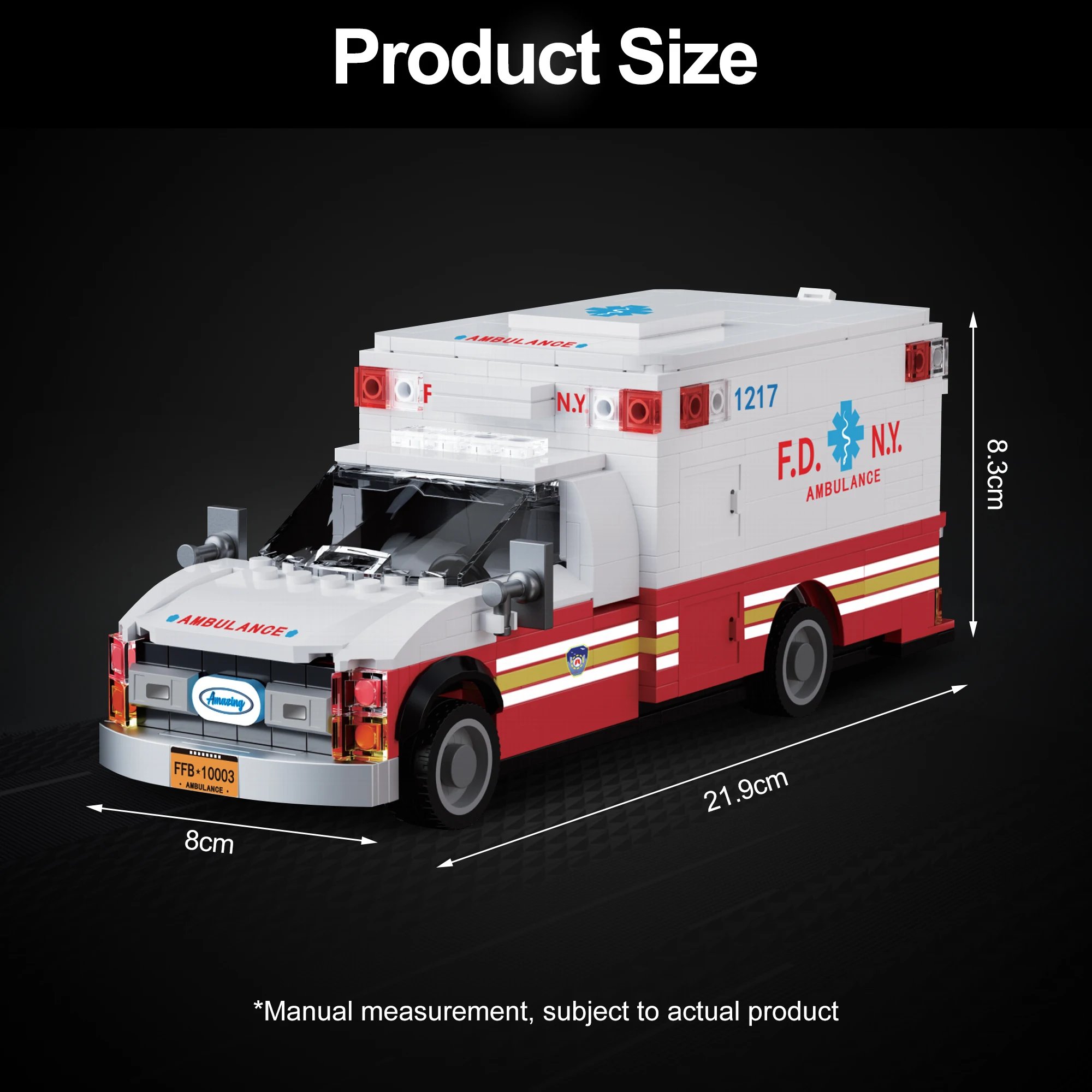 Creative 594PCS Kids Building Blocks American style transport ambulance Models Small Particle Children Brick Toys For Boys Gifts