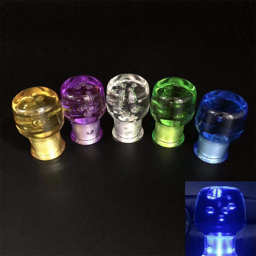 

Universal Car Led Stitching Color Multicolor Gear Shift Knob Crystal Bubble Gear Shift Knob Colorful Shifter Lever