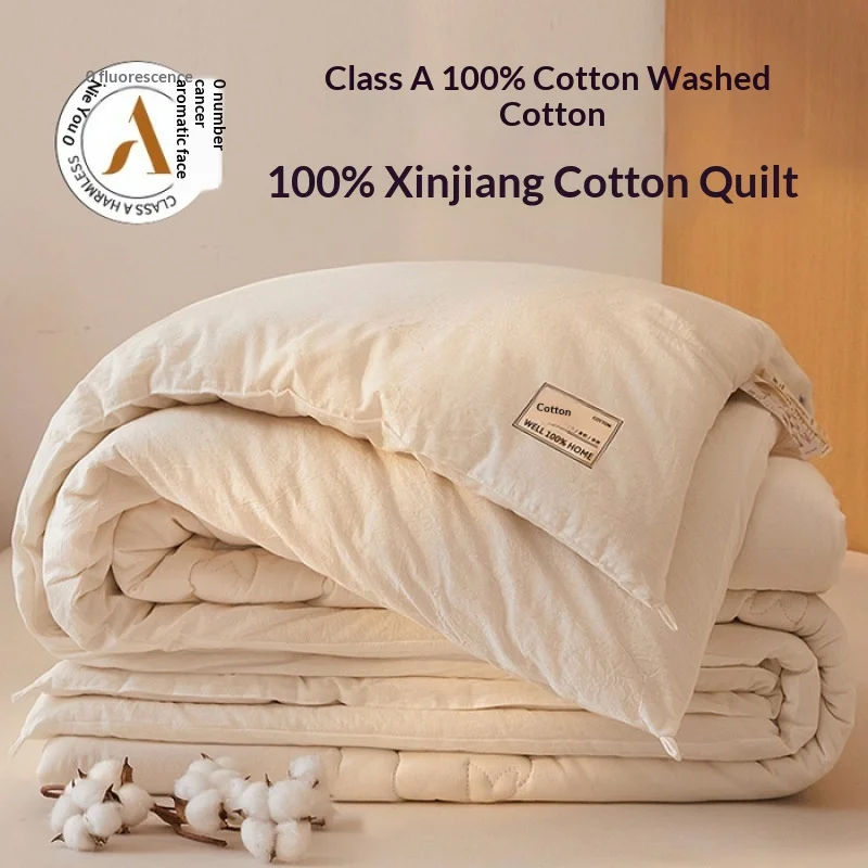 Thick Pure Cotton Comforter Heavy Duvet All Season Warm Breathable Hypoallergenic Machine Washable Comforter Duvet Blanket