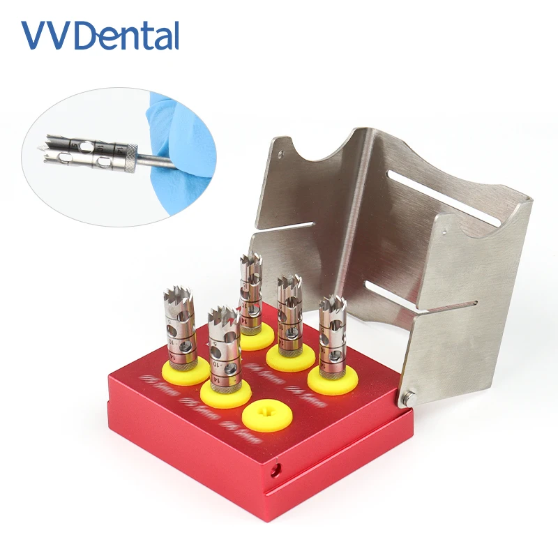 VVDental Dental Implant Bone Trephine Drill Drills Cutting Grinding Tool Dental Implant Positioning Bone Removal Drill Set