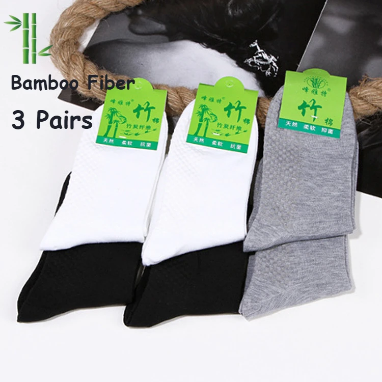 

3Pairs Men Socks Bamboo Fiber Short Ankle Socks High Quality Spring Summer Business Breathable Male Sock Massage Man Sox