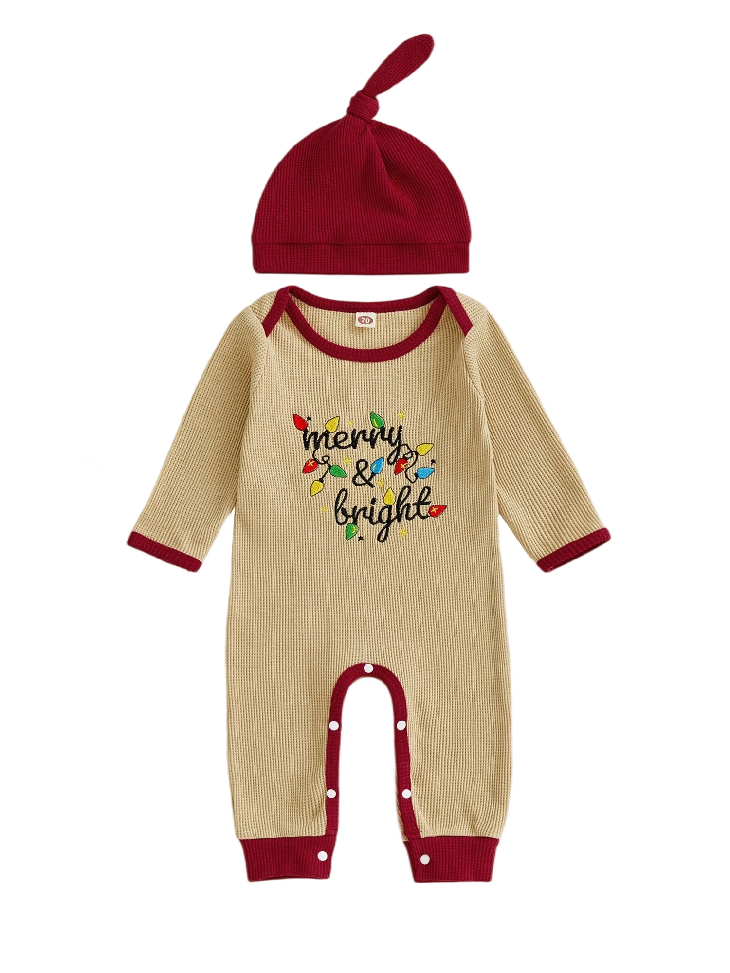 طفل فتاة الشتاء الرنة سترة فستان ندفة الثلج طباعة كم طويل جولة الرقبة متماسكة البلوز مع بوم بوم قبعة ووشاح #2