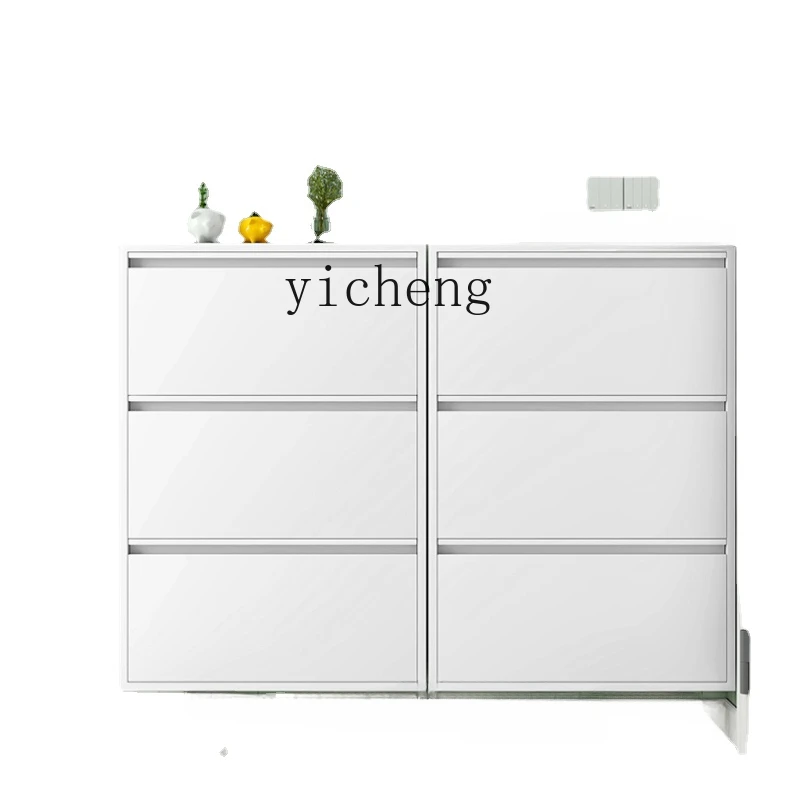 ZM Shoe Cabinet Door Storage Extremely Narrow Hallway Corridor Tilting Shoe Cabinet Large Capacity