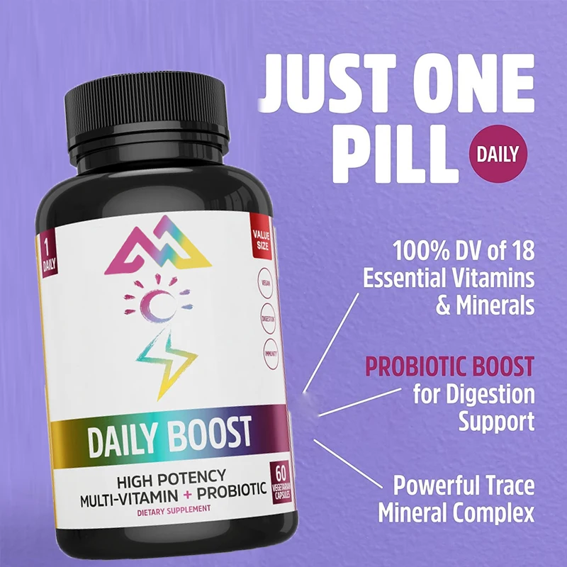 

A complex of 60 vegetarian capsules containing probiotics,zinc, vitamin C, D3, and B to support digestion and intestinal comfort